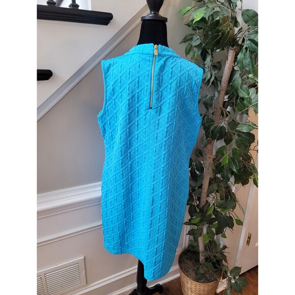 Crown and Ivy Sheath Dress Women Size Large Blue Textured Sleeveless Casual Chic - Picture 8 of 12